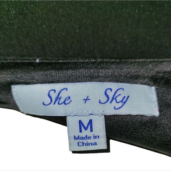 She + Sky Black Romper Shorts Medium - Picture 9 of 9